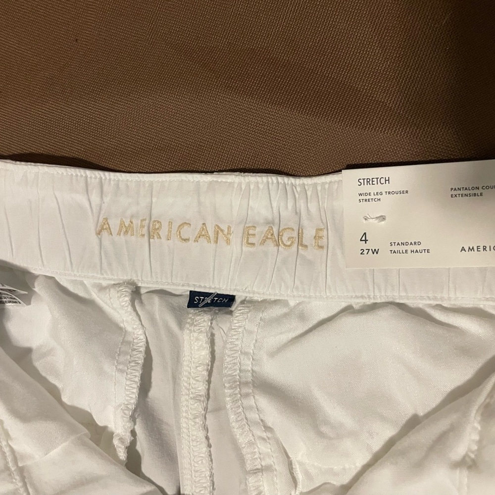 American Eagle White Wide Leg Trousers - Picture 4 of 13